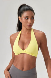 Twist Front Halter Straps Sports Bra