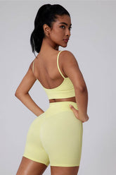 Square Neck Thin Strap Sports Bra