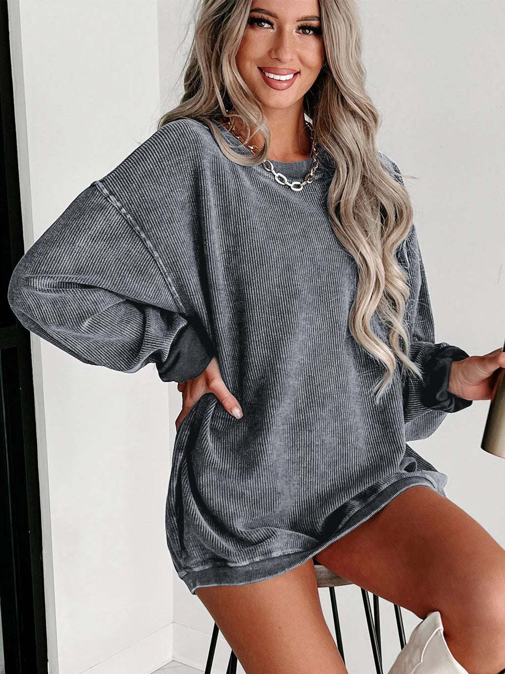 Long Sleeve Casual Round Neck Sweatshirts | Perfect for Chilly Days