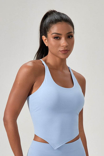 Asymmetrical Triangle Hem Sport Tank Top