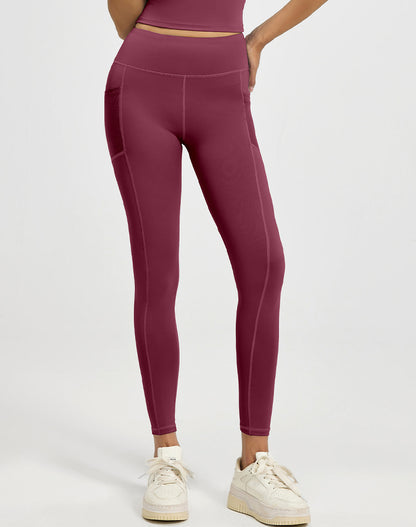 High Waisted Yoga Mesh Leggings with Side Pockets
