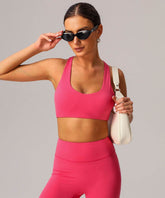 Racerback Sport Bra Tops with Built in Chest Pads