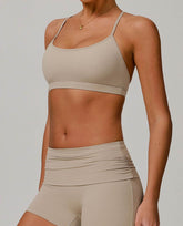 Strappy Criss-Cross Back Sports Bra with Removable Pads