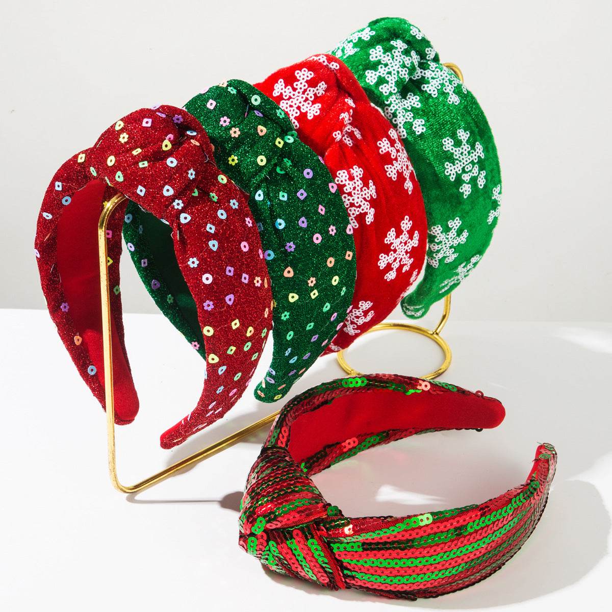 Christmas Wide Headband Snowflake Knotted Hair Accessories