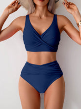High Waisted Tummy Control Ruched Bikini Sets