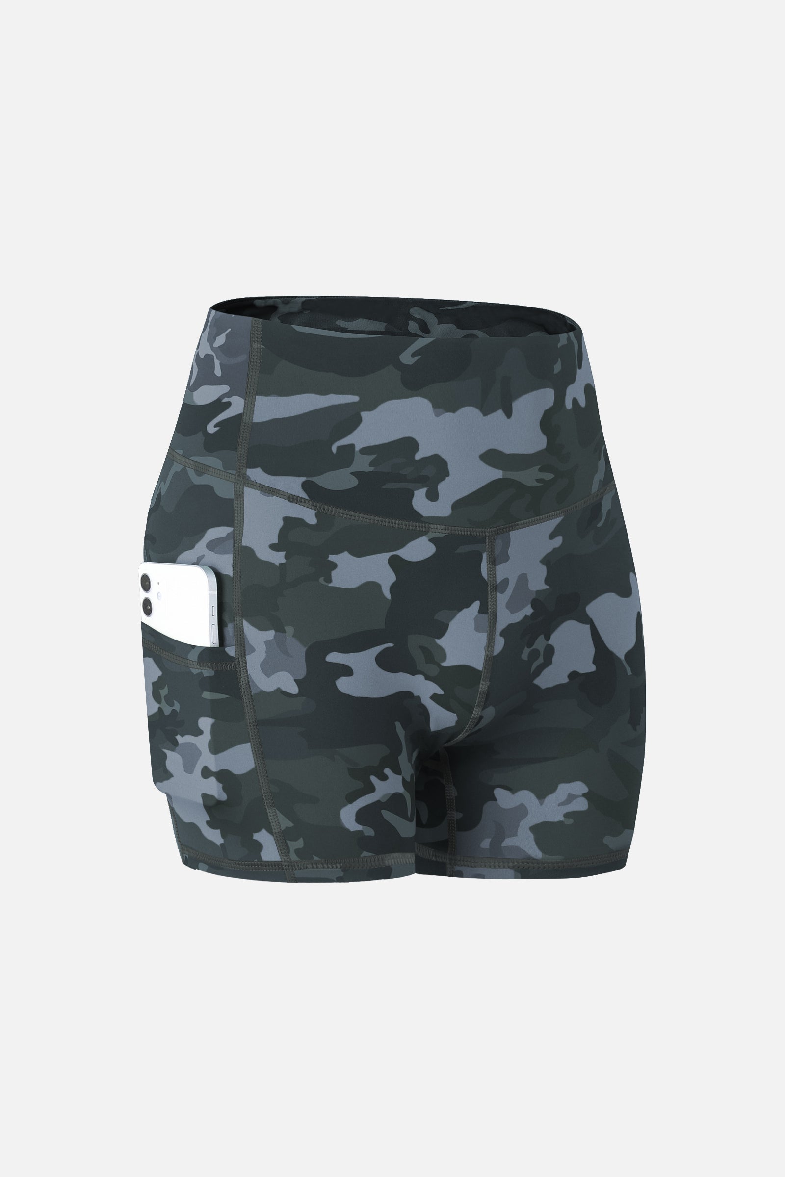 Camo Yoga Shorts with Pockets