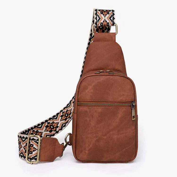 PU Leather Crossbody Bags with Print Strap | Stylish and Versatile