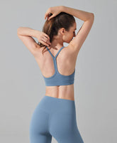 Y Back Spaghetti Straps Sports Bra