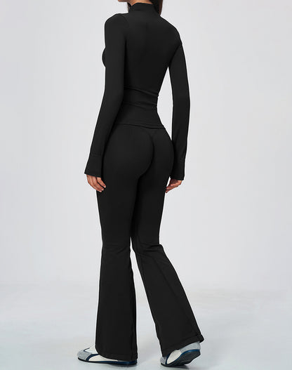 2-Piece Athletic Set Zip Jacket and Flare Pants