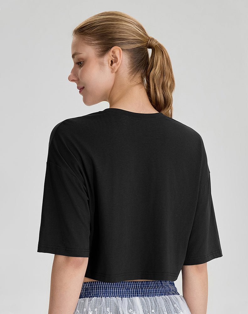 Summer Short Sleeve Crop Tops Casual Athletic Yoga T-Shirts