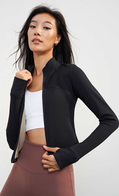 Zipper Yoga Jacket with Thumb Holes | Perfect Fit for Your Workout