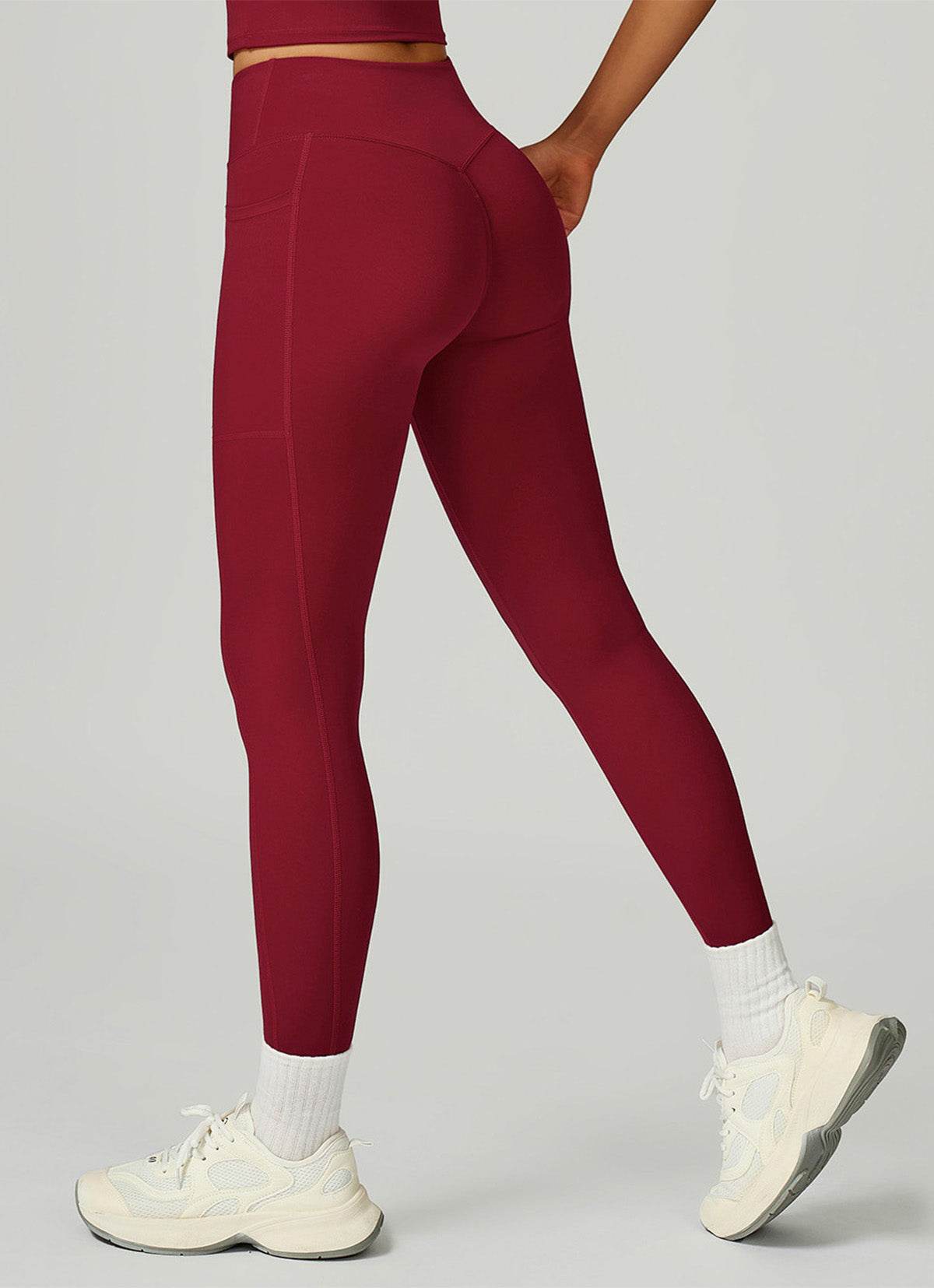 Cross Waist Yoga Leggings with Pockets