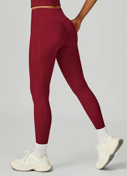 Cross Waist Yoga Leggings with Pockets