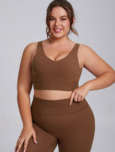 V Neck Cross Back Sports Bra