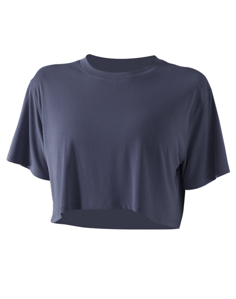 Drop Shoulders Crop Top Oversized Short Sleeve T-Shirts