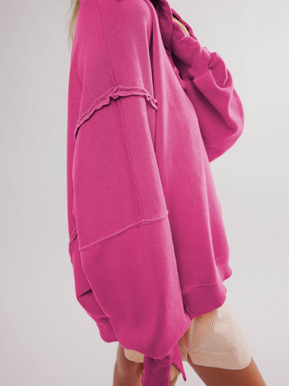 Oversized V Neck Long Sleeve Hoodies Pullover | Ideal for Layering