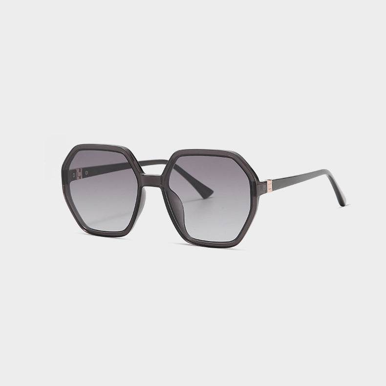 Oversized Vintage Hexagon Sunglasses - Purple Gray