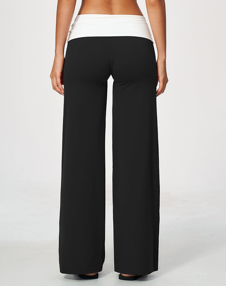 Fold Over Wide Leg Yoga Pants