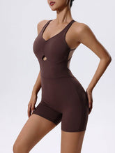 V Neck Short Yoga Jumpsuit