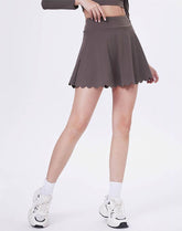 Mini Scalloped Hem Athletic Tennis Skirts with Short
