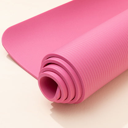 Solid Color Yoga Mat with Handy Carry Strap