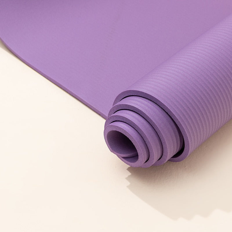 Solid Color Yoga Mat with Handy Carry Strap