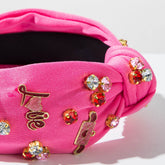 Wide Edge Cross Knotted Headband With Love Heart