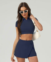Tennis Polo T-Shirts Short Sleeve Crop Top