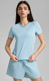 Solid Color Short Sleeve Sports T-Shirt