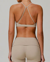 Strappy Criss-Cross Back Sports Bra with Removable Pads