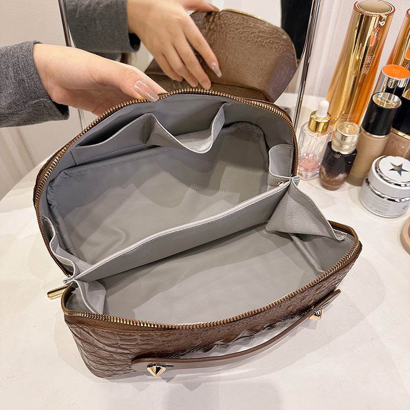 Large PU Leather Travel Cosmetic Bag | Perfect for Vacation or Daily