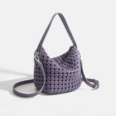 PU Handmade Woven Bucket shape Tote bag