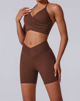 Halter Sports Tank Crop Tops with Removable Bra Pad