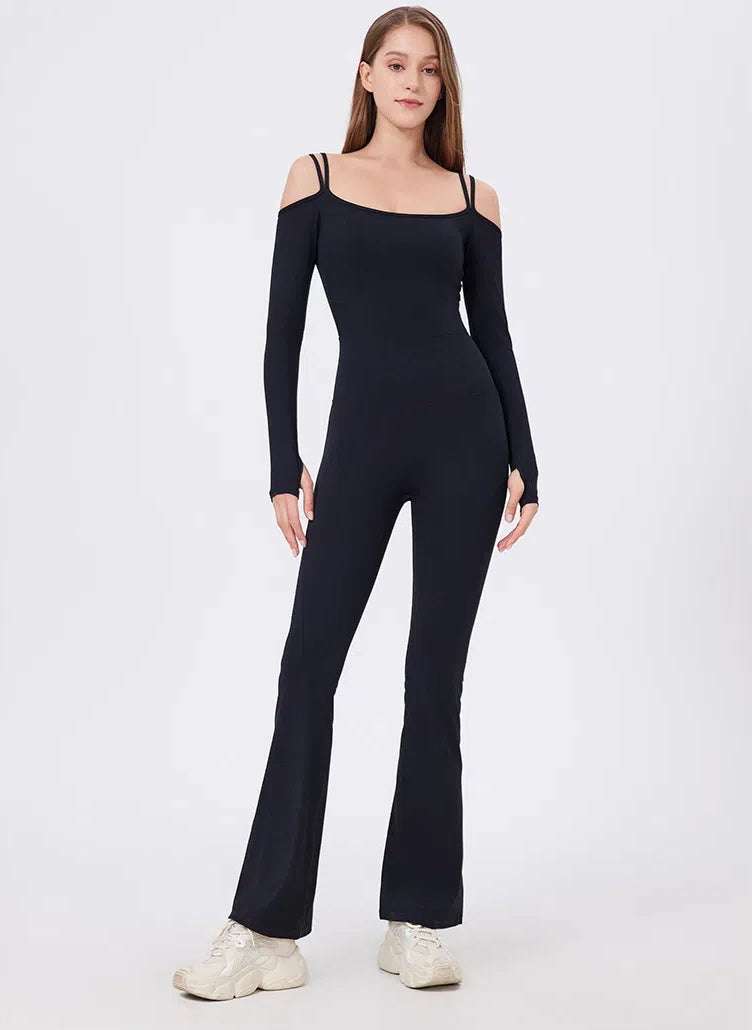 Long Sleeve Strapless Sports Jumpsuit | Chic &amp; Versatile Workout Wear