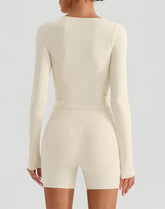 Long Sleeve Slim Fit Tops Fall T-Shirt with Thumb Holes