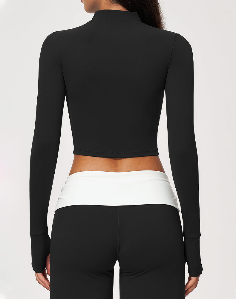 Full Zip Running Slim Fit Cropped Jacket