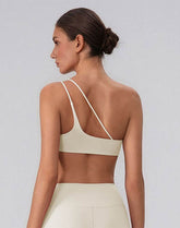 Asymmetric One Shoulder Backless Sports Bra