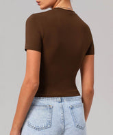 Short Sleeve Slim Fit Tops Crew Neck T-Shirts