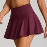 High Waisted Pleated Tennis Skirts with Short and Pocket