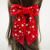 Game Day Hair Bow Clips Rhinestone Baseball Hair Accessories