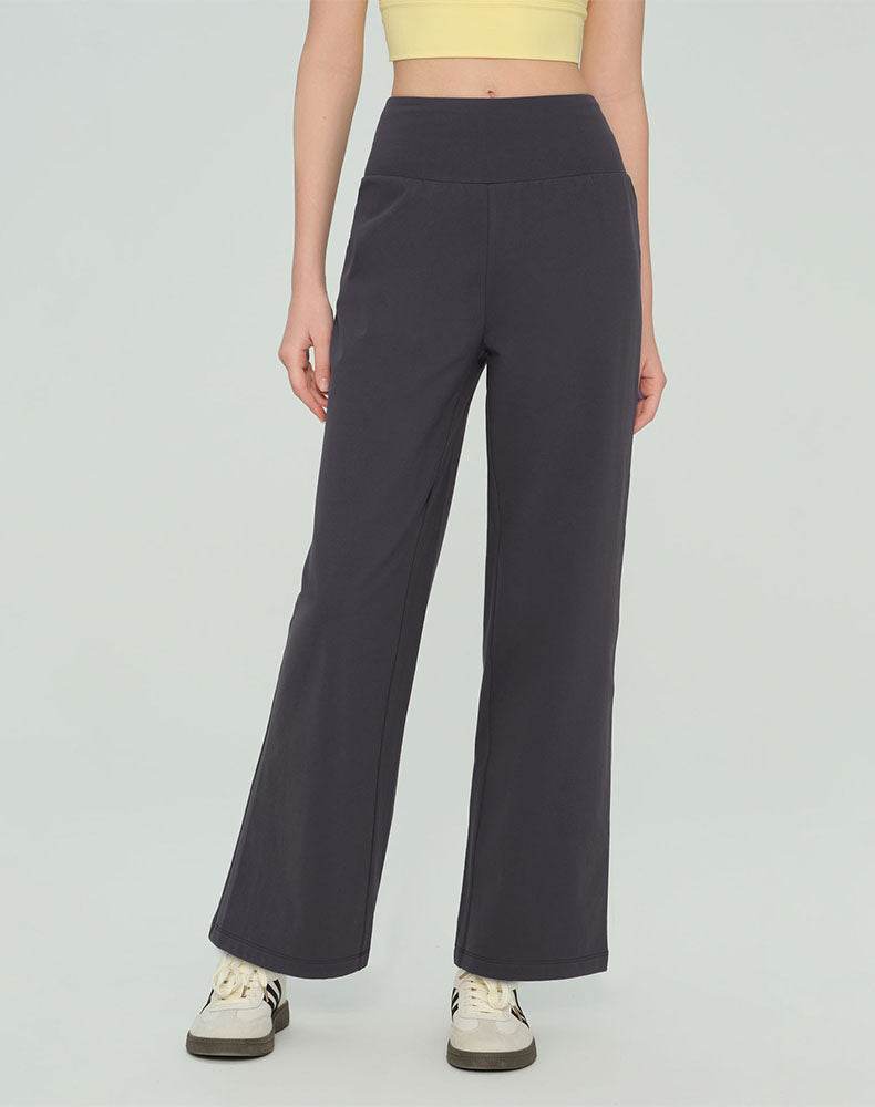 High Waist Straight Leg Pants Casual Trousers with Pocket
