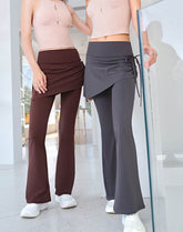 Fake Two Pieces Legging with Skirt Yoga Flared Pants