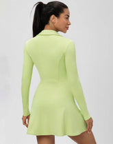 Long Sleeve V Neck Tennis Dress