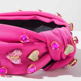 Wide Top Knot Headband With Love Heart