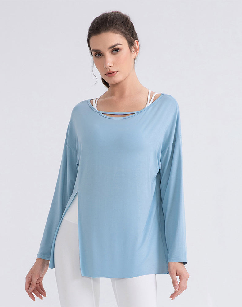 Long Sleeve Tops Loose Fit Yoga Shirts