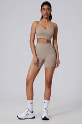 Square Neck Thin Strap Sports Bra