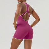 Crossover Back Design Yoga Short Jumpsuit