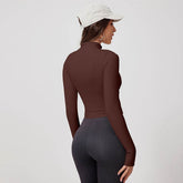 Workout Jacket Slim Fit Cropped Coat Athletic Tops