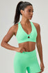 Twist Front Cross Back Sports Bra with Chest Padded