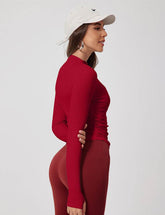 Half Zipper Long Sleeve Yoga T-Shirt